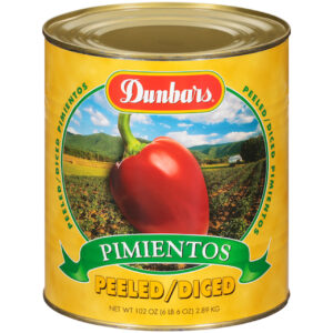 Dunbars Peeled Diced Pimientos, 102 Ounce, 6 Per Case