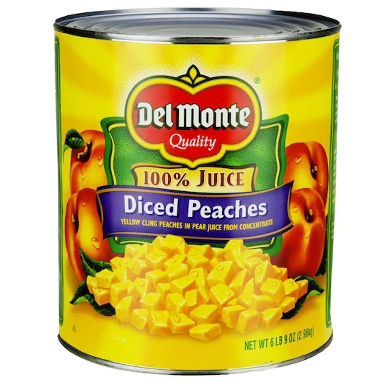Del Monte Yellow Peaches Diced In Juice, 105 Ounce, 6 Per Case