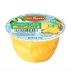 Del Monte Pineapple Tidbits In 100% Juice, 4 Ounce, 48 Per Case