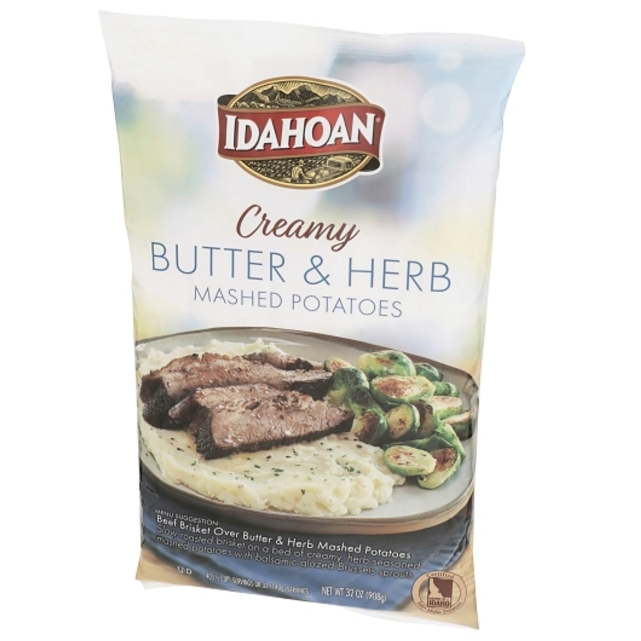 Idahoan Foods Creamy Butter & Herb Mashed Potatoes, 32 Ounce, 8 Per Case