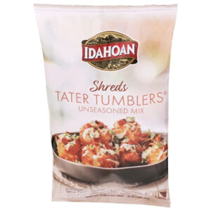 Idahoan Foods Shreds Unseasoned Tater Tumblers Mix, 32.9 Ounce, 4 Per Case