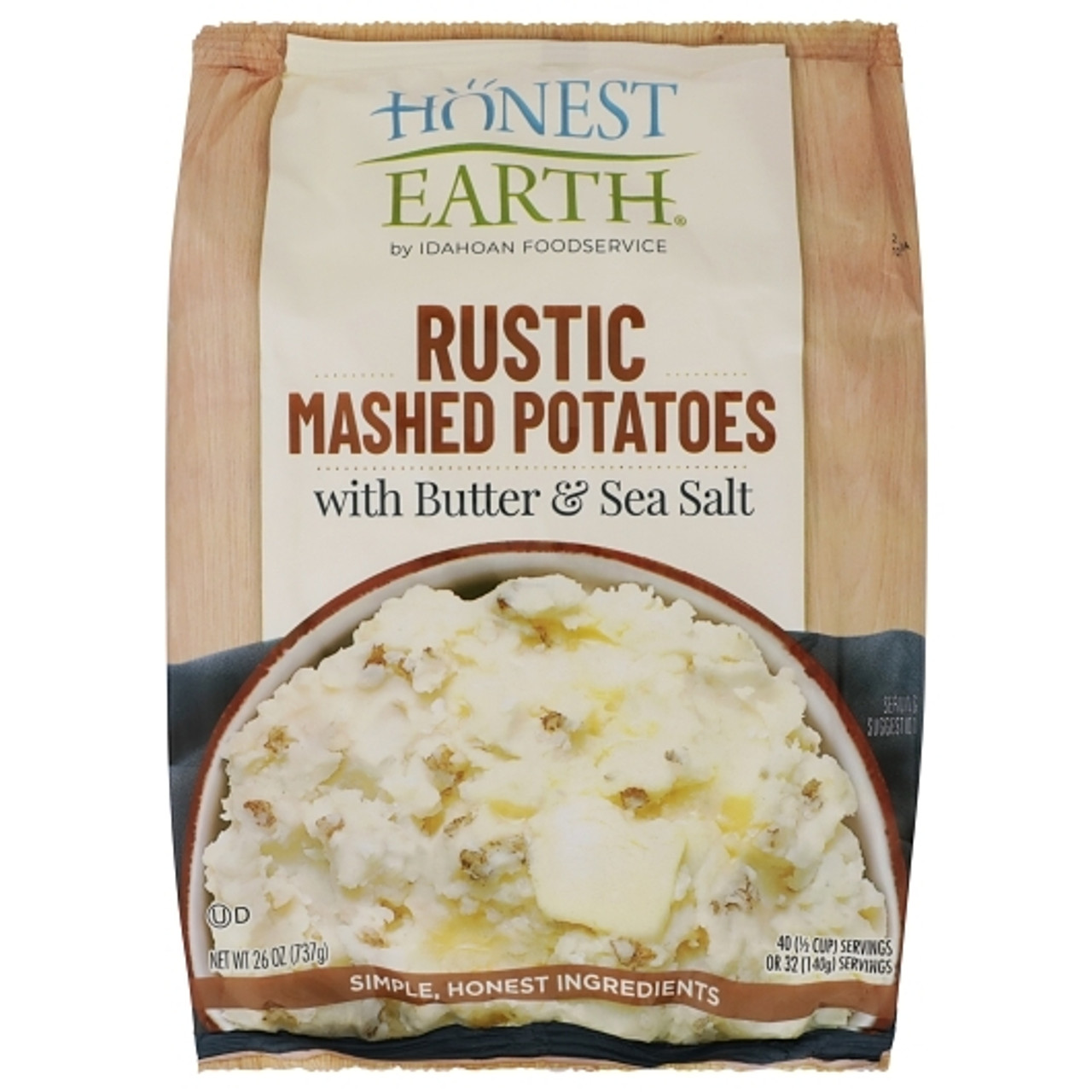 Idahoan Foods Honest Earth Rustic Mashed Potatoes With Butter & Sea Salt, 26 Ounce, 8 Per Case