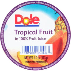 Dole Tropical Fruit In 100% Juice, 4 Ounce, 36 Per Case