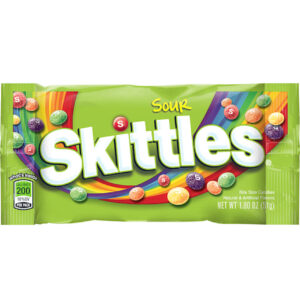 Skittles Bite Size Sour Candy, 1.8 Ounces, 24 Per Box, 12 Per Case