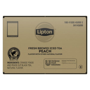 Lipton Unsweetened Peach Iced Tea For Auto Brew, 3 Gallon, 24 Per Case