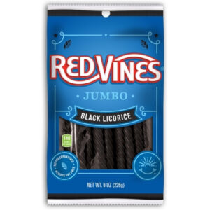 Red Vines Jumbo Black Licorice Twists, 8 Ounce, 12 Per Case