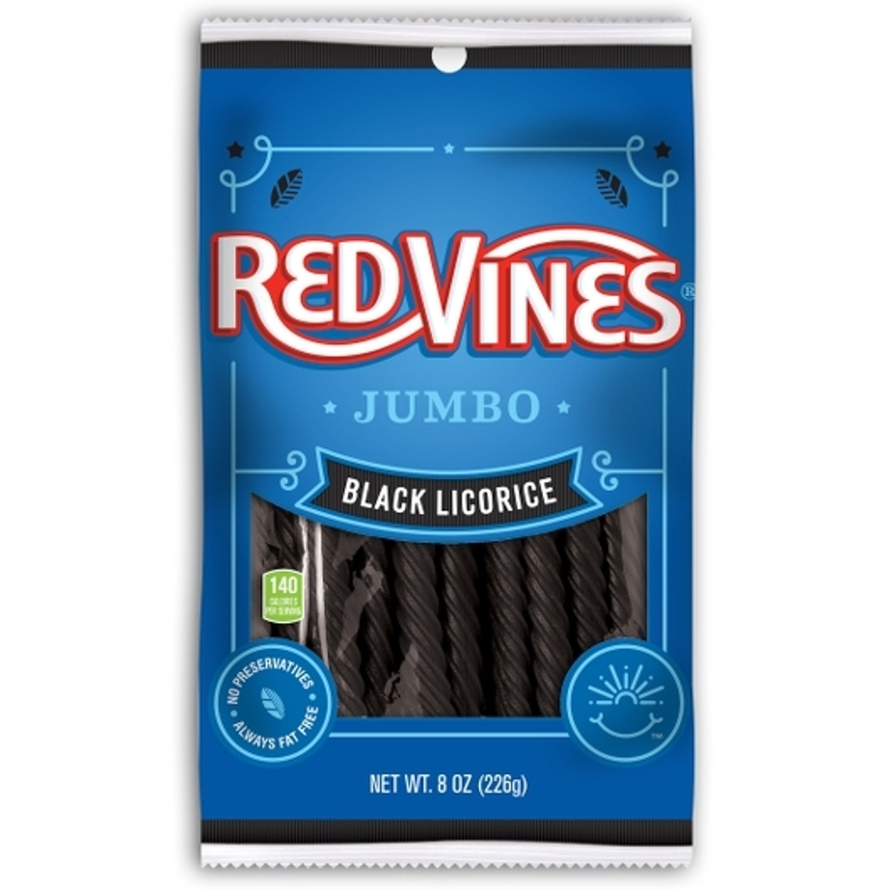 Red Vines Jumbo Black Licorice Twists, 8 Ounce, 12 Per Case