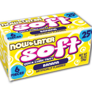 Now & Later Soft Banana Chews, 0.93 Ounce, 24 Per Box, 12 Per Case