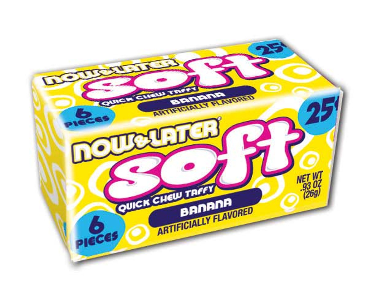 Now & Later Soft Banana Chews, 0.93 Ounce, 24 Per Box, 12 Per Case