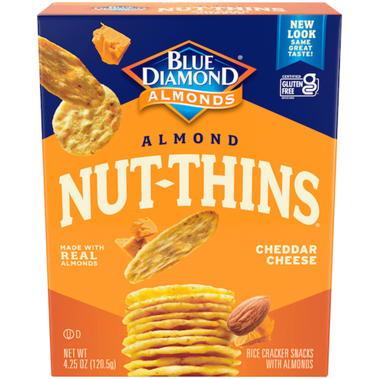 Blue Diamond Cheddar Cheese Nut Thins Cracker, 4.25 Ounce, 12 per case