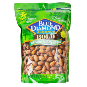 Blue Diamond Wasabi and Soy Sauce Flavored Almond Nuts, 16 Ounce Resealable Bag -- 6 per case