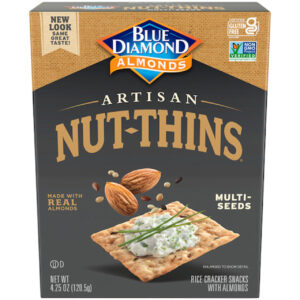 Blue Diamond Almonds Nut-Thins Crackers, Multi Seed, 4.25 Ounce, 12 Per Case