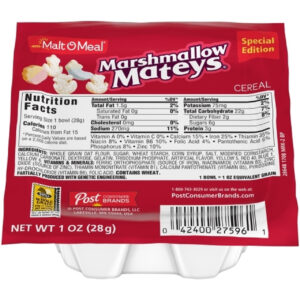 Malt O Meal Marshmallow Mateys Cereal, 1 Ounce - 96 Per Case