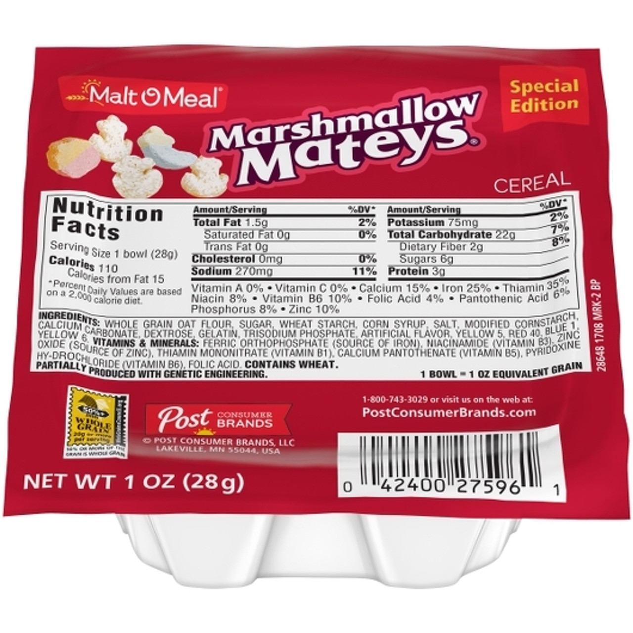 Malt O Meal Marshmallow Mateys Cereal, 1 Ounce - 96 Per Case