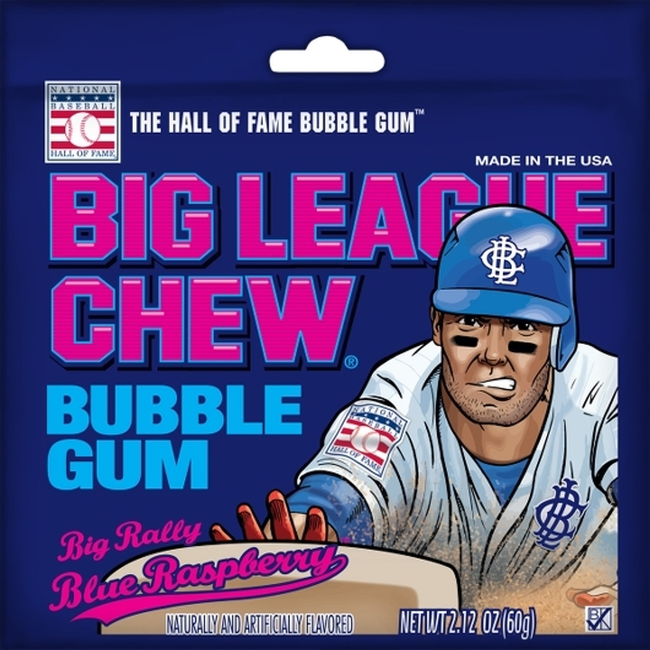 Big League Chew Blue Raspberry, 2.12 Ounce, 12 Per Box, 9 Per Case