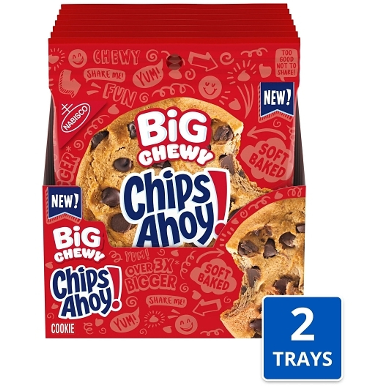 Chips Ahoy Chewy Original Big Cookies, 2.5 Ounce, 14 Per Case