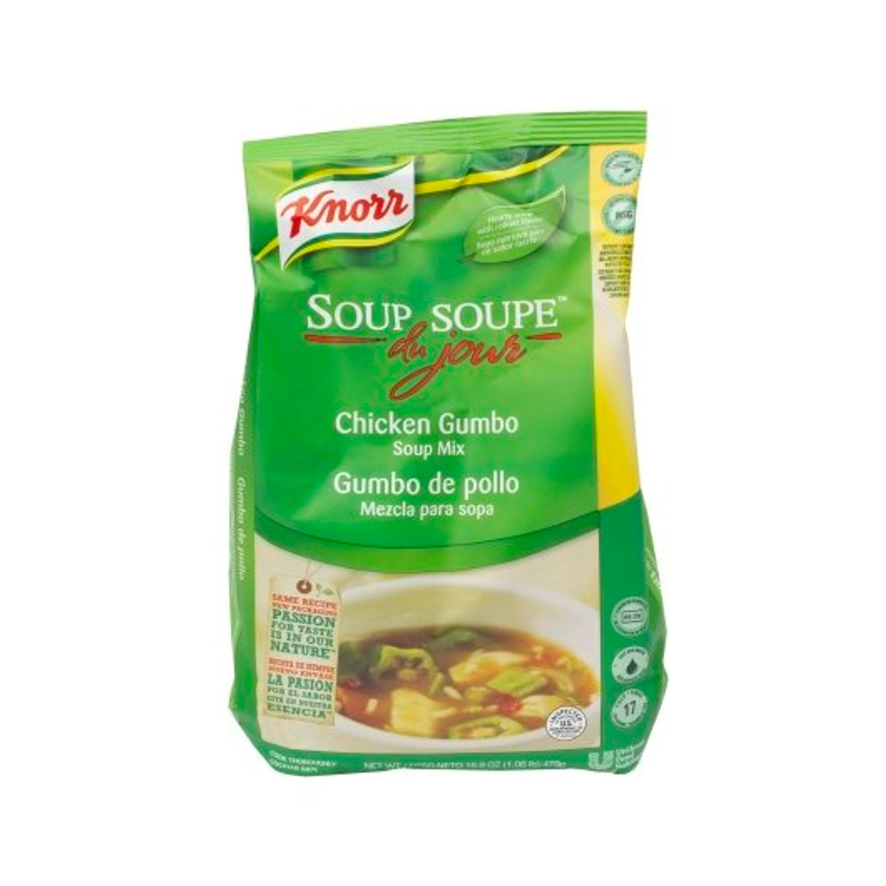 Knorr Soup Du Jour Chicken Gumbo Mix, 16.9 Fluid Ounce, 4 Per Case