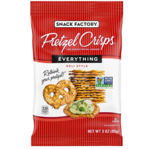 Snack Factory Pretzel Crisps Everything, 3 Ounces, 8 Per Case