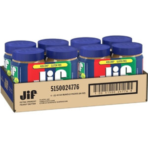 Jif Peanut Butter Crunchy Twin Pack, 40 Ounces, 2 Per Box, 4 Per Case