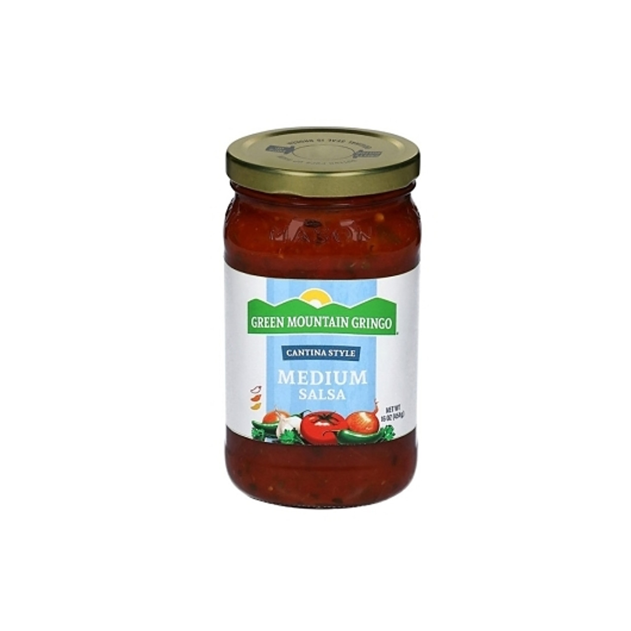 Green Mountain Gringo Cantina Style Medium Salsa, 16 Ounce, 12 Per Case