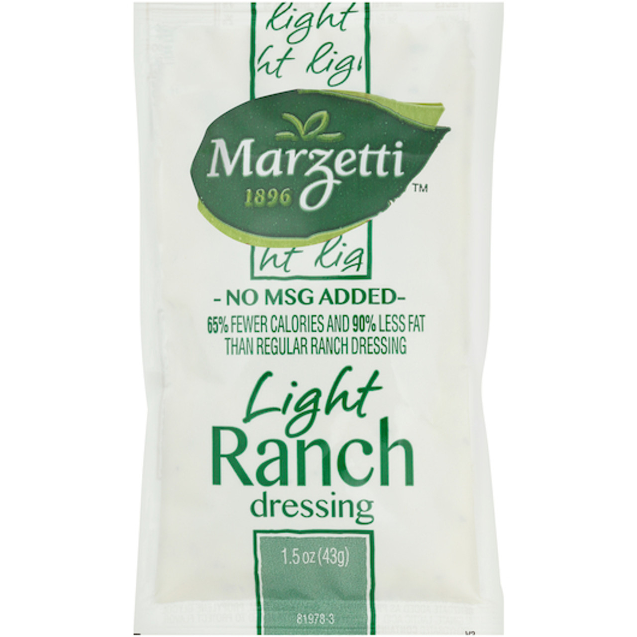 Marzetti Light Ranch Dressing Single Serve, 1.5 Ounce, 60 Per Case