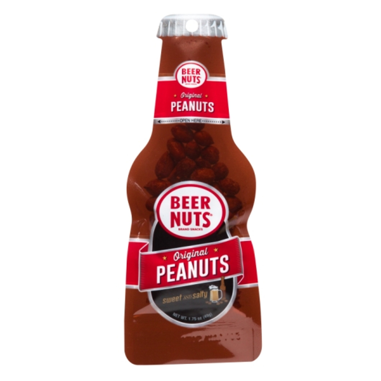 Beer Nuts Original Sweet & Salty Peanut Bottle Bag, 1.75 Ounce, 48 Per Case