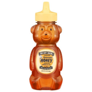 Busy Bee Clover Bear Honey Bottle, 12 Ounce, 12 Per Case