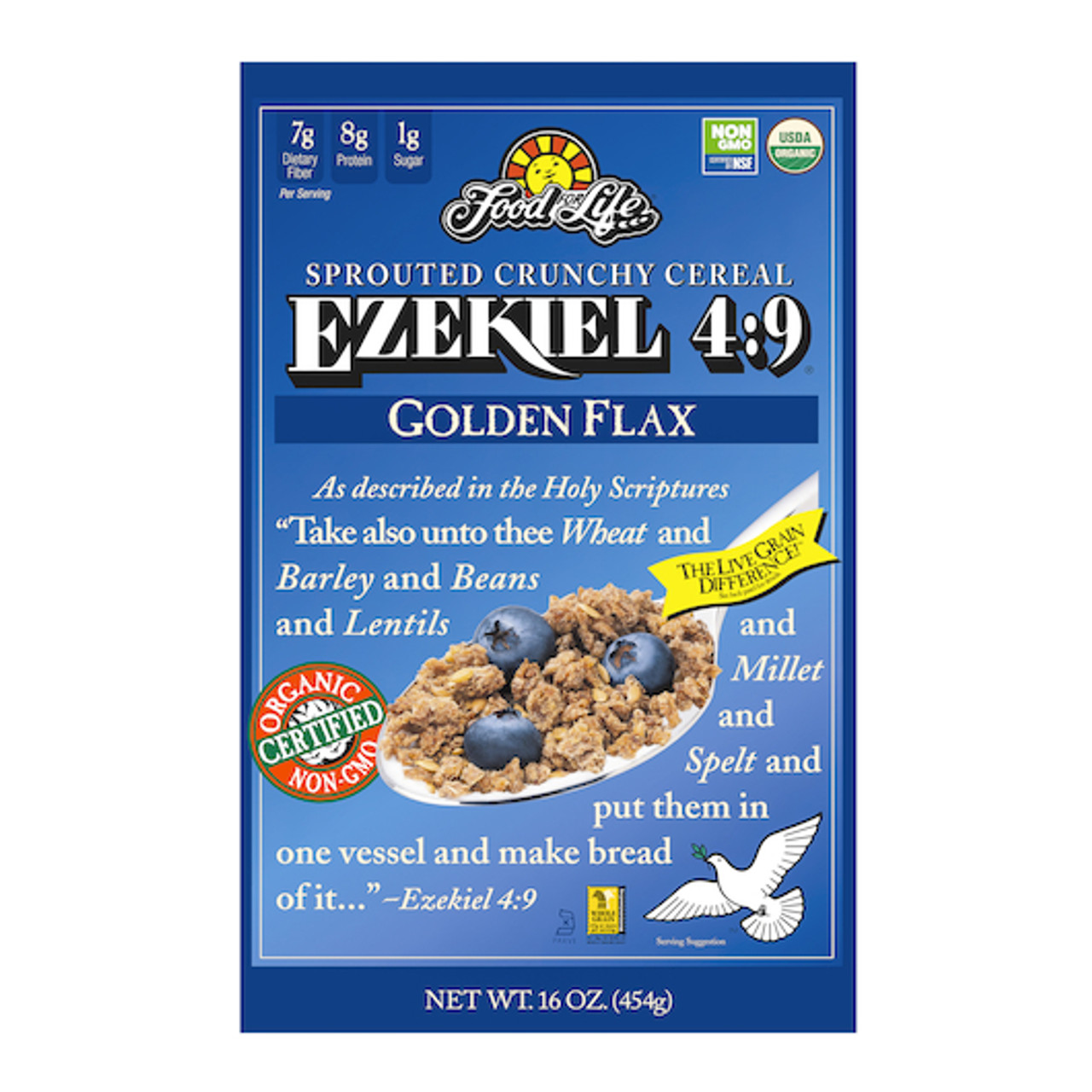 Food For Life Ezekiel 4:9 Golden Flax Cereal, 16 Ounces, 6 Per Case