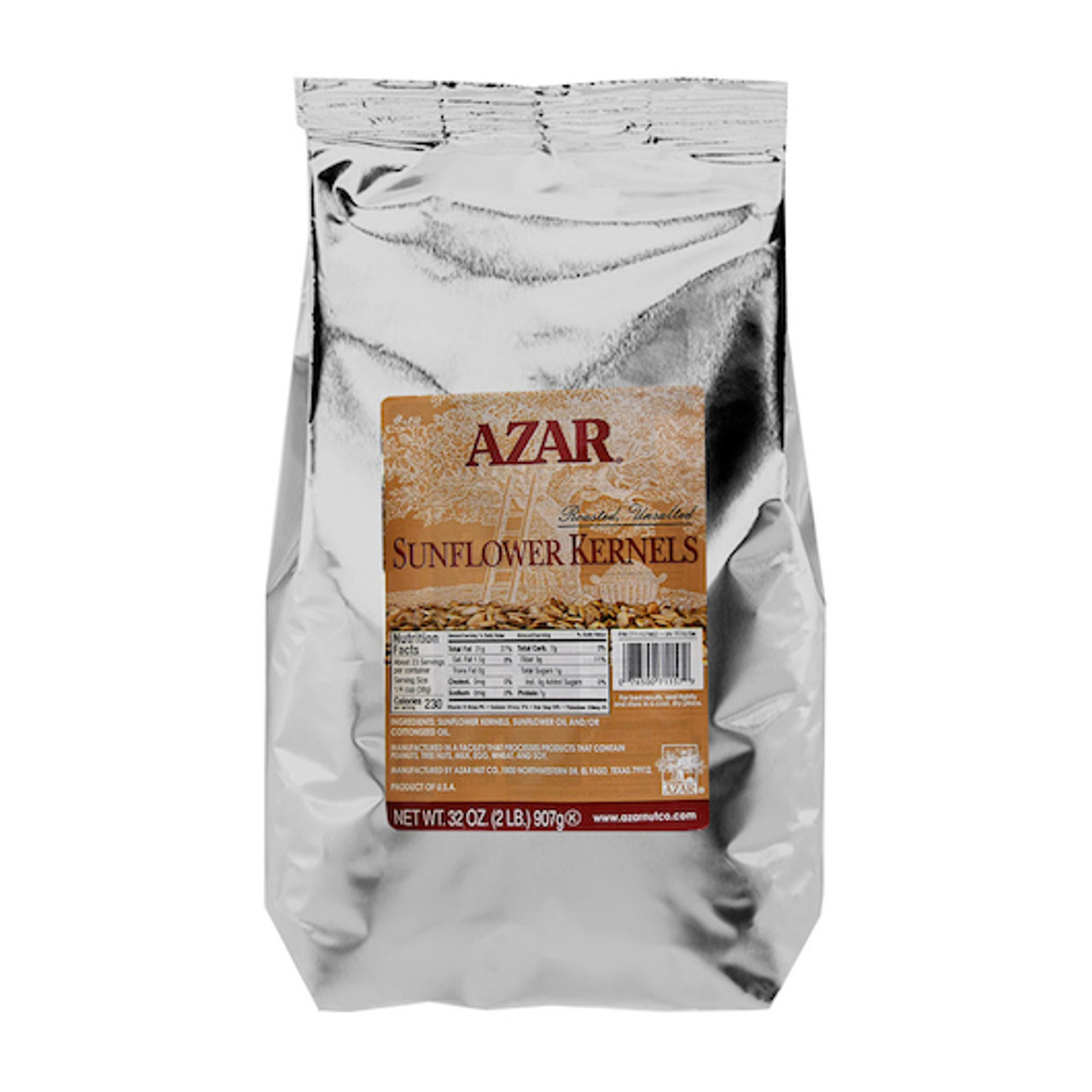 Azar Unsalted Sunflower Kernel, 2 Pounds, 3 Per Case