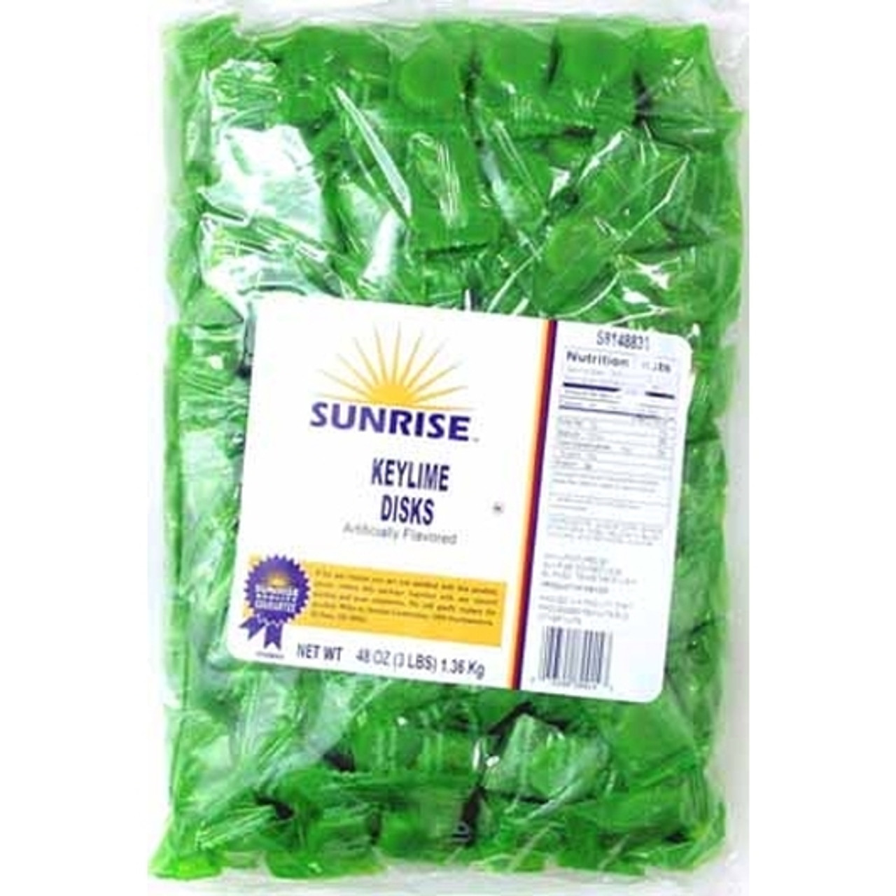 Sunrise Key Lime Disks Candy, 3 Pound, 8 Per Case