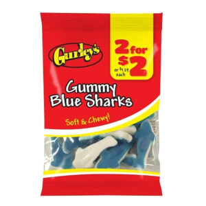 2 For $2 Soft and Chewy Blue Sharks Gummy Candy, 3.5 Each, 12 Per Case