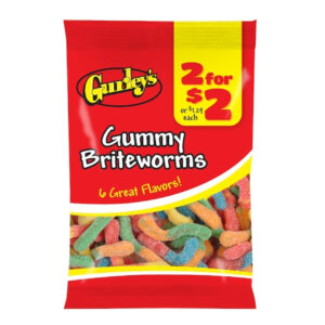 2 For $2 Brite Worms Gummy Worms, 3.75 Each, 12 Per Box, 2 Per Case