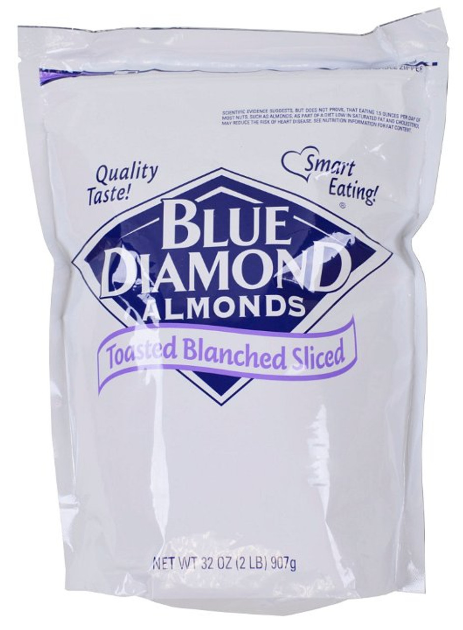 Sugar Foods Toasted Blanched Sliced Almonds, 2 Pound, 8 Per Case