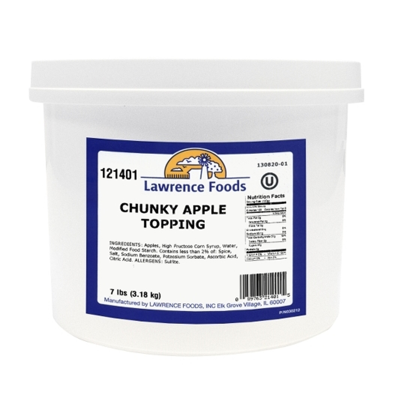 Lawrence Foods Chunky Apple Topping, 7 Pounds, 4 Per Case