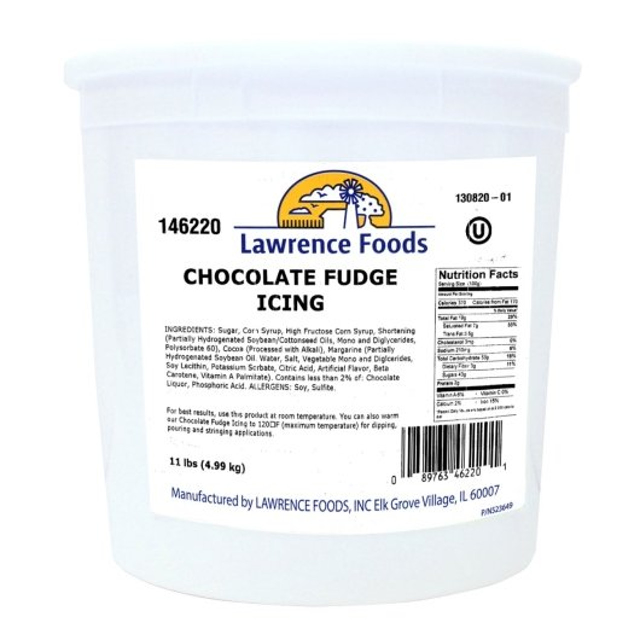 Lawrence Foods Chocolate Fudge Icing, 11 Pounds, 2 Per Case