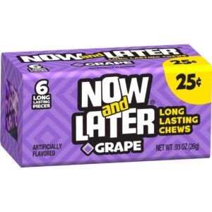 Now & Later Grape Chews, 0.93 Ounces, 12 Per Case