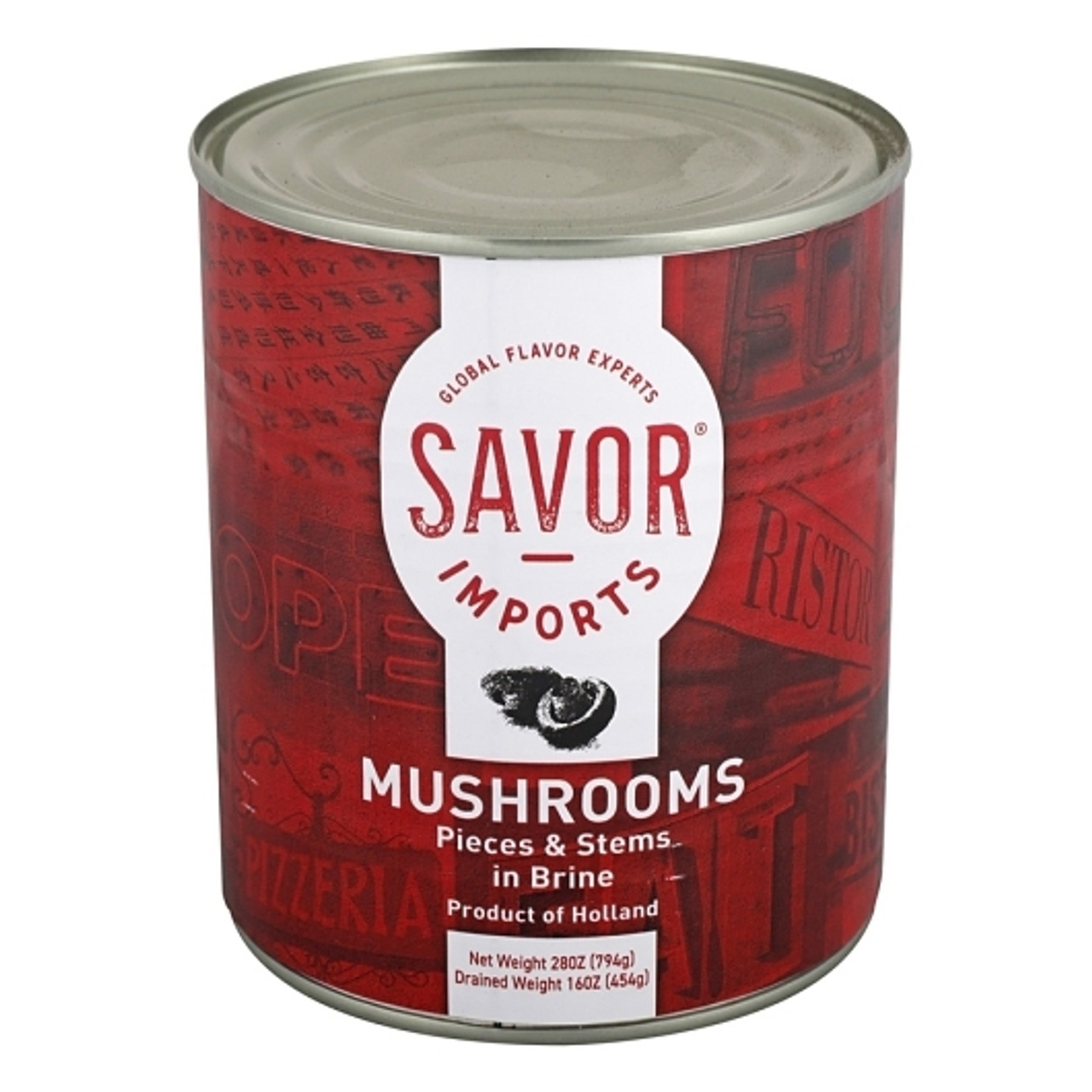 Savor Imports Mushroom Pieces & Stems, 16 Ounces, 24 Per Case
