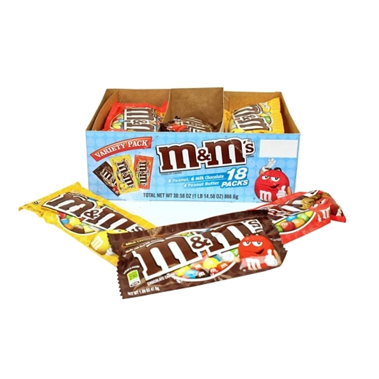 M&M S Variety Candy - Counter Display, 36 Count, 1 Per Case