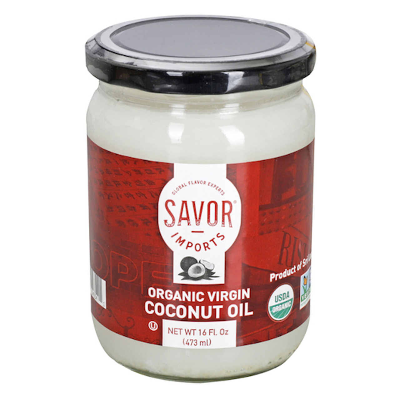Savor Imports Organic Virgin Coconut Oil 16 Ounce, 12 Per Case