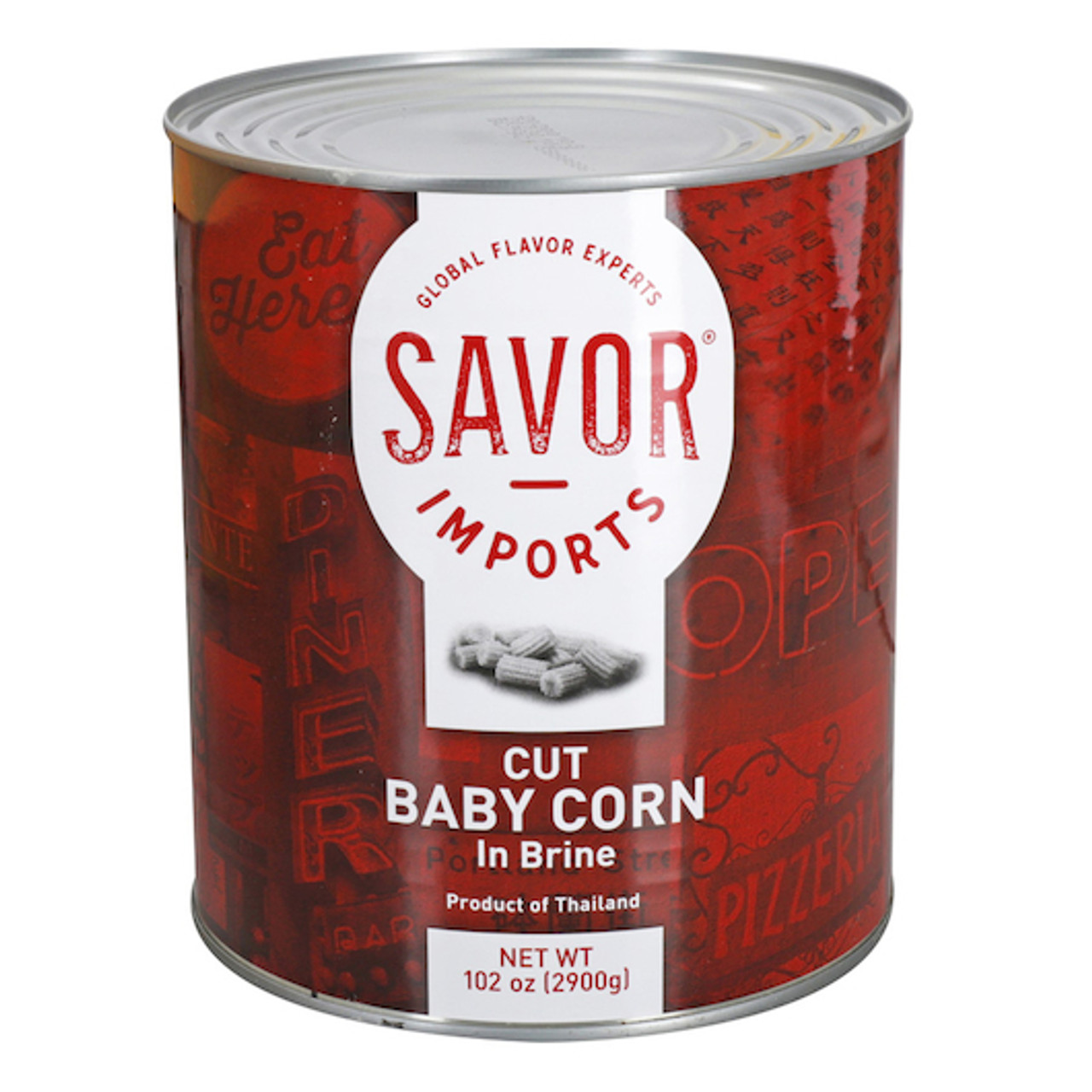 Savor Imports Cut Baby Corn, 6.75 Pound, 6 Per Case