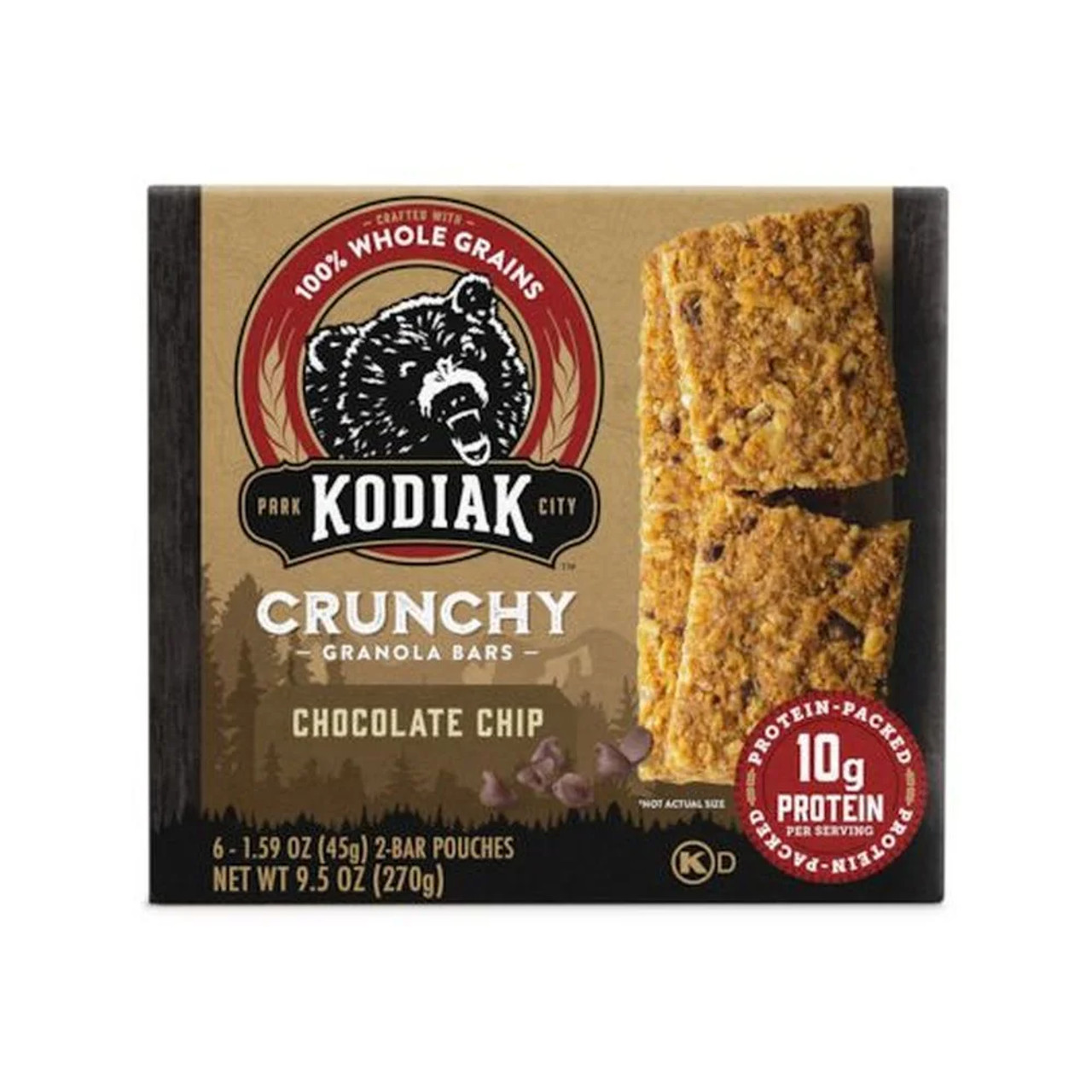 Kodiak Cakes Chocolate Chip Crunchy Granola Bar, 9.5 Ounces, 12 Per Case