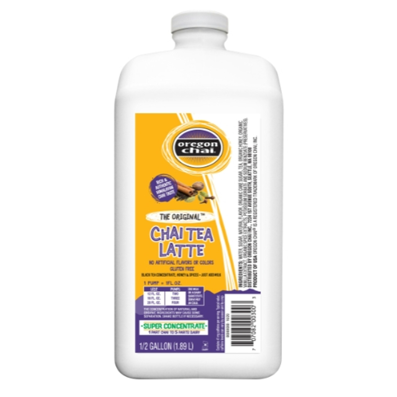 Oregon Chai Original Chai Tea Latte, 0.5 Gallon, 4 Per Case