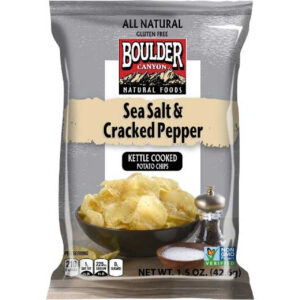 Boulder Canyon Kettle Chips Sea Salt Cracked Pepper, 1.5 Ounces, 55 Per Case