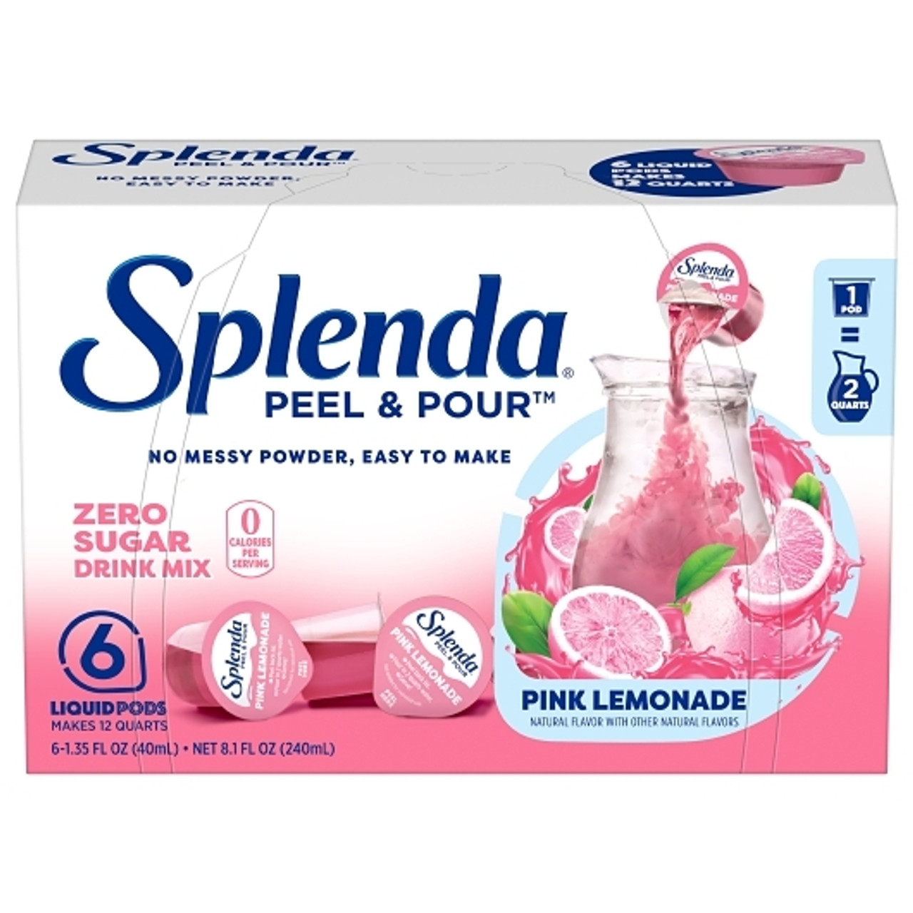 Splenda Pink Lemonade Drink Mix, 8.1 Fluid Ounce, 6 Per Case