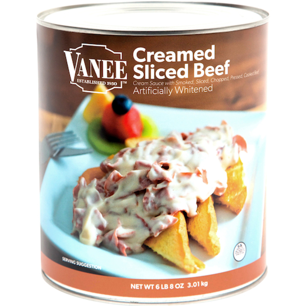 Vanee Creamed Sliced Beef, 106 Ounces, 6 Per Case