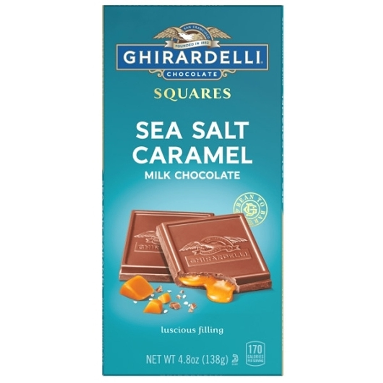 Ghirardelli Milk Chocolate Sea Salt Caramel Squares, 4.8 Ounces, 10 Per Case