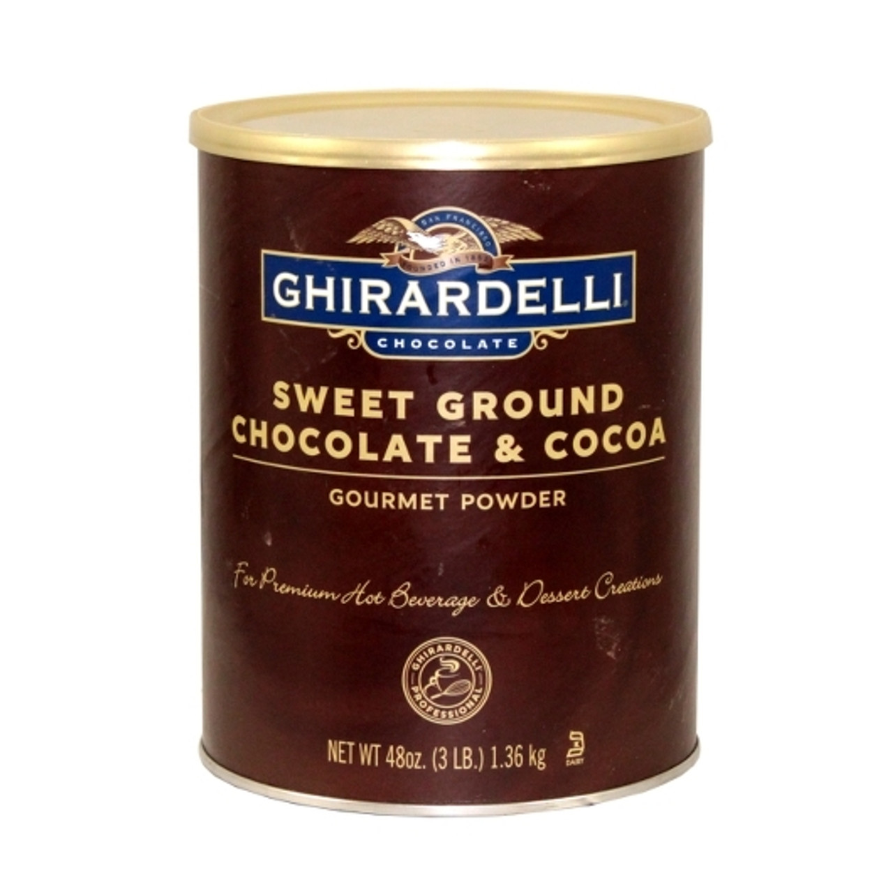 Ghirardelli Sweet Ground Chocolate and Cocoa Powder, 3 Pounds, 6 Per Case