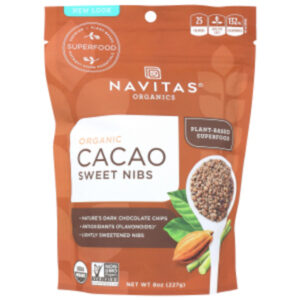 Navitas Organics Organic Cacao Sweet Nibs, 8 Ounces, 6 Per Case