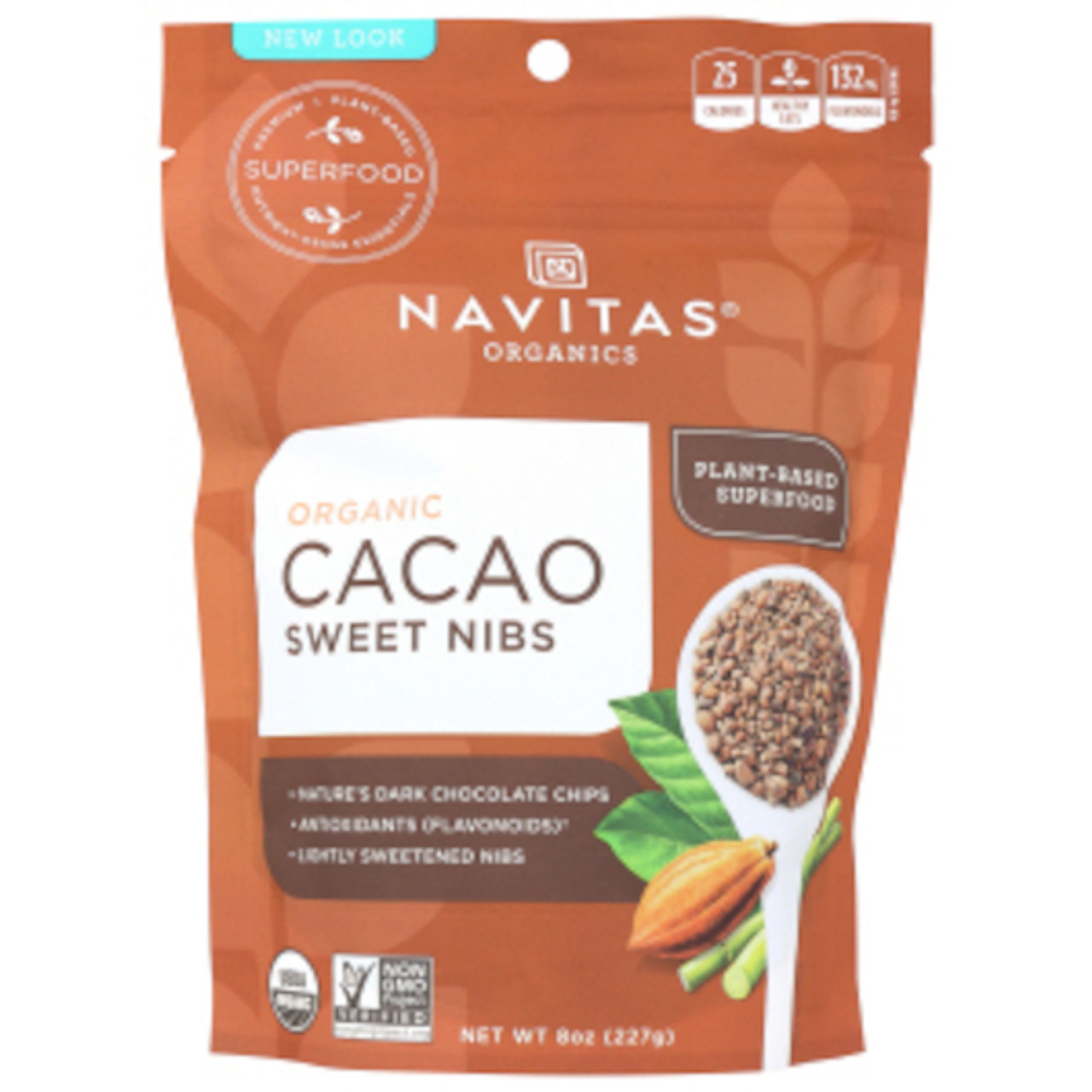 Navitas Organics Organic Cacao Sweet Nibs, 8 Ounces, 6 Per Case