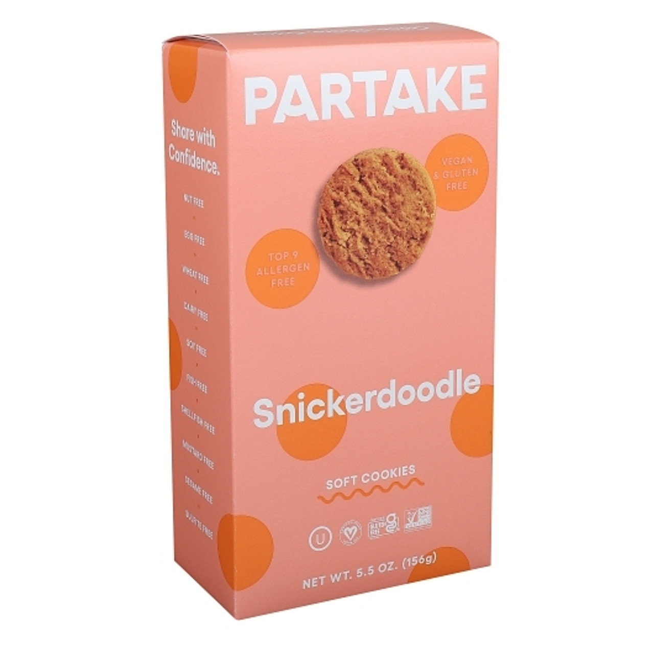 Partake Snickerdoodle Soft Cookies, 5.5 Ounce, 6 Per Case